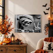 Skeleton Bathroom Wall Art Skeleton Shower Print Halloween Spa Decor Funny Poster - Format: Unframed Paper Poster