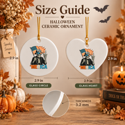 Skeleton Patriotic Ornament with Flag Inspired Design Ceramic Ornament - Material: Heart Ceramic Ornament