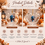 Skull Skeleton Patriotic Ornament with Freedom Theme Design Glass Ornament - Material: Heart Glass Ornament