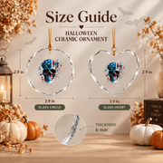 Skull Skeleton Patriotic Ornament with Freedom Theme Design Glass Ornament - Material: Heart Glass Ornament