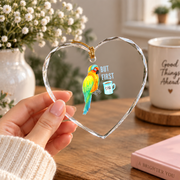 Sleepy Sun Conure Parrot Tea Lover Glass Ornament - Material: Heart Glass Ornament