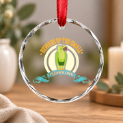 Small Fluffy Green Cheek Conure Bird Glass Ornament - Material: Circle Glass Ornament