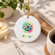 Soccer Ball Autism Awareness Ornament Glass Ornament - Material: Circle Ceramic Ornament