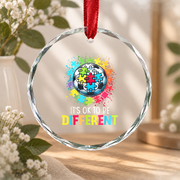 Soccer Ball Autism Awareness Ornament Glass Ornament - Material: Circle Glass Ornament