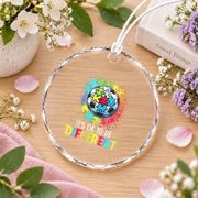 Soccer Ball Autism Awareness Ornament Glass Ornament - Material: Circle Glass Ornament