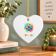 Soccer Ball Autism Awareness Ornament Glass Ornament - Material: Heart Ceramic Ornament
