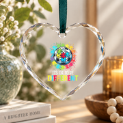 Soccer Ball Autism Awareness Ornament Glass Ornament - Material: Heart Glass Ornament