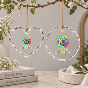 Soccer Ball Autism Awareness Ornament Glass Ornament - Material: Heart Glass Ornament