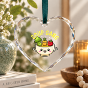 Soup Gang Cute Cooking Gift Vegetable Lover Kitchen Decor Glass Ornament - Material: Heart Glass Ornament