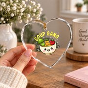 Soup Gang Cute Cooking Gift Vegetable Lover Kitchen Decor Glass Ornament - Material: Heart Glass Ornament