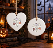 Special Education Teacher Halloween Ornament Gift Glass Ornament - Material: Circle Ceramic Ornament