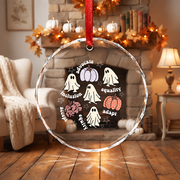 Special Education Teacher Halloween Ornament Gift Glass Ornament - Material: Circle Glass Ornament