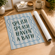 Splish Splash Bath Wall Art Bathroom Typography Poster Cute Nursery Decor Trendy Home Decor - Format: Rolled Canvas