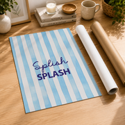 Splish Splash Bathroom Wall Art Striped Bathtub Poster Cute Bathroom Decor - Format: Rolled Canvas