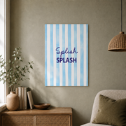 Splish Splash Bathroom Wall Art Striped Bathtub Poster Cute Bathroom Decor - Format: Unframed Paper Poster