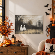Spooky Ghost Moody Landscape Print Dark Rustic Halloween Wall Art Decor Poster - Format: Unframed Paper Poster