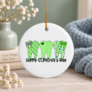 St Patrick Dental Squad Dentist Hygienist Gift Decoration Glass Ornament - Material: Circle Ceramic Ornament