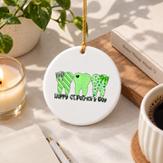 St Patrick Dental Squad Dentist Hygienist Gift Decoration Glass Ornament - Material: Circle Ceramic Ornament