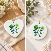 St Patrick Dental Squad Tooth Holiday Gift Decoration Glass Ornament - Material: Heart Ceramic Ornament