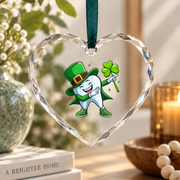 St Patrick Dental Squad Tooth Holiday Gift Decoration Glass Ornament - Material: Heart Glass Ornament