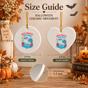 Summerween Red White Boo Ghost Ornament for Halloween Decor Glass Ornament - Material: Heart Ceramic Ornament