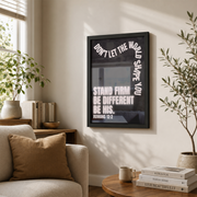 Teen Boy Christian Wall Art, Minimalist Scripture Room Poster - Format: Black Framed Poster