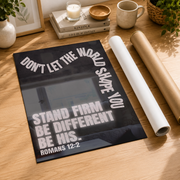 Teen Boy Christian Wall Art, Minimalist Scripture Room Poster - Format: Rolled Canvas