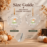 Tennis Ghost Halloween Ornament for Sports Fans Glass Ornament - Material: Heart Glass Ornament