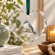 Tiny Puffed Songbird Realistic Bird Glass Ornament - Material: Heart Glass Ornament