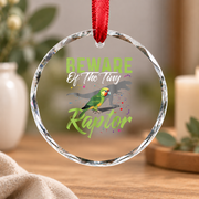 Tiny Raptor Fun Conure Bird Glass Ornament - Material: Circle Glass Ornament