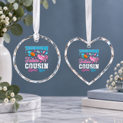 Touchdown Or Tutus Gender Reveal Baby Ceramic Ornament - Material: Heart Glass Ornament