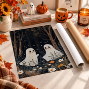 Two Ghosts In Field Vintage Poster Dark Academia Gothic Halloween Wall Art Print - Format: Rolled Canvas