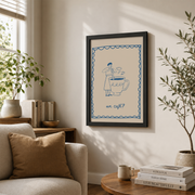 Un Caf� Wall Art French Coffee Poster Aesthetic Coffee Corner Espresso Bar Cart Kitchen Decor - Format: Black Framed Poster