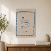 Un Caf� Wall Art French Coffee Poster Aesthetic Coffee Corner Espresso Bar Cart Kitchen Decor - Format: Unframed Paper Poster