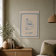 Un Caf� Wall Art French Coffee Poster Aesthetic Coffee Corner Espresso Bar Cart Kitchen Decor - Format: Unframed Paper Poster