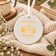 Vermont Long Trail Hiking Camping Ceramic Ornament - Material: Circle Ceramic Ornament