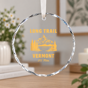 Vermont Long Trail Hiking Camping Ceramic Ornament - Material: Circle Glass Ornament
