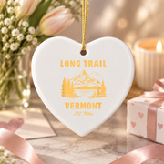 Vermont Long Trail Hiking Camping Ceramic Ornament - Material: Heart Ceramic Ornament