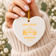 Vermont Long Trail Hiking Camping Ceramic Ornament - Material: Heart Ceramic Ornament