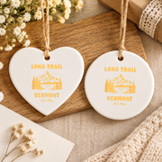 Vermont Long Trail Hiking Camping Ceramic Ornament - Material: Heart Ceramic Ornament