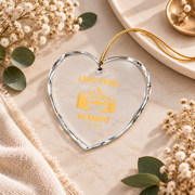 Vermont Long Trail Hiking Camping Ceramic Ornament - Material: Heart Glass Ornament