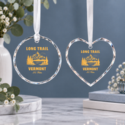 Vermont Long Trail Hiking Camping Ceramic Ornament - Material: Heart Glass Ornament