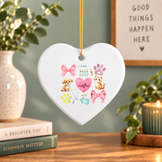 Veterinary Medicine Coquette Bow Vet Gift Decoration Glass Ornament - Material: Heart Ceramic Ornament