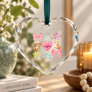 Veterinary Medicine Coquette Bow Vet Gift Decoration Glass Ornament - Material: Heart Glass Ornament