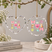 Veterinary Medicine Coquette Bow Vet Gift Decoration Glass Ornament - Material: Heart Glass Ornament