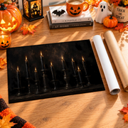 Vintage Black Candle Gothic Halloween Poster Moody Spooky Bathroom Wall Art - Format: Rolled Canvas