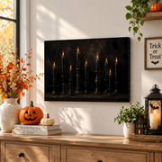 Vintage Black Candle Gothic Halloween Poster Moody Spooky Bathroom Wall Art - Format: Stretched Canvas