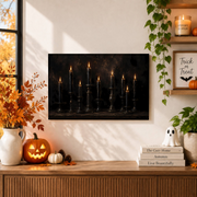 Vintage Black Candle Gothic Halloween Poster Moody Spooky Bathroom Wall Art - Format: Unframed Paper Poster