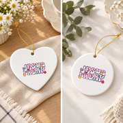 Vintage Jesus Freak Christian Bible Glass Ornament - Material: Heart Ceramic Ornament