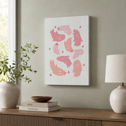 Western Halloween Ghost Wall Art Pink Ghost Poster Trendy Cute Spooky Preppy Decor - Format: Stretched Canvas